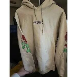 Cooke Collective Embroidered Japanese Floral Pullover Fleece Hoodie Sz S NWT CR2